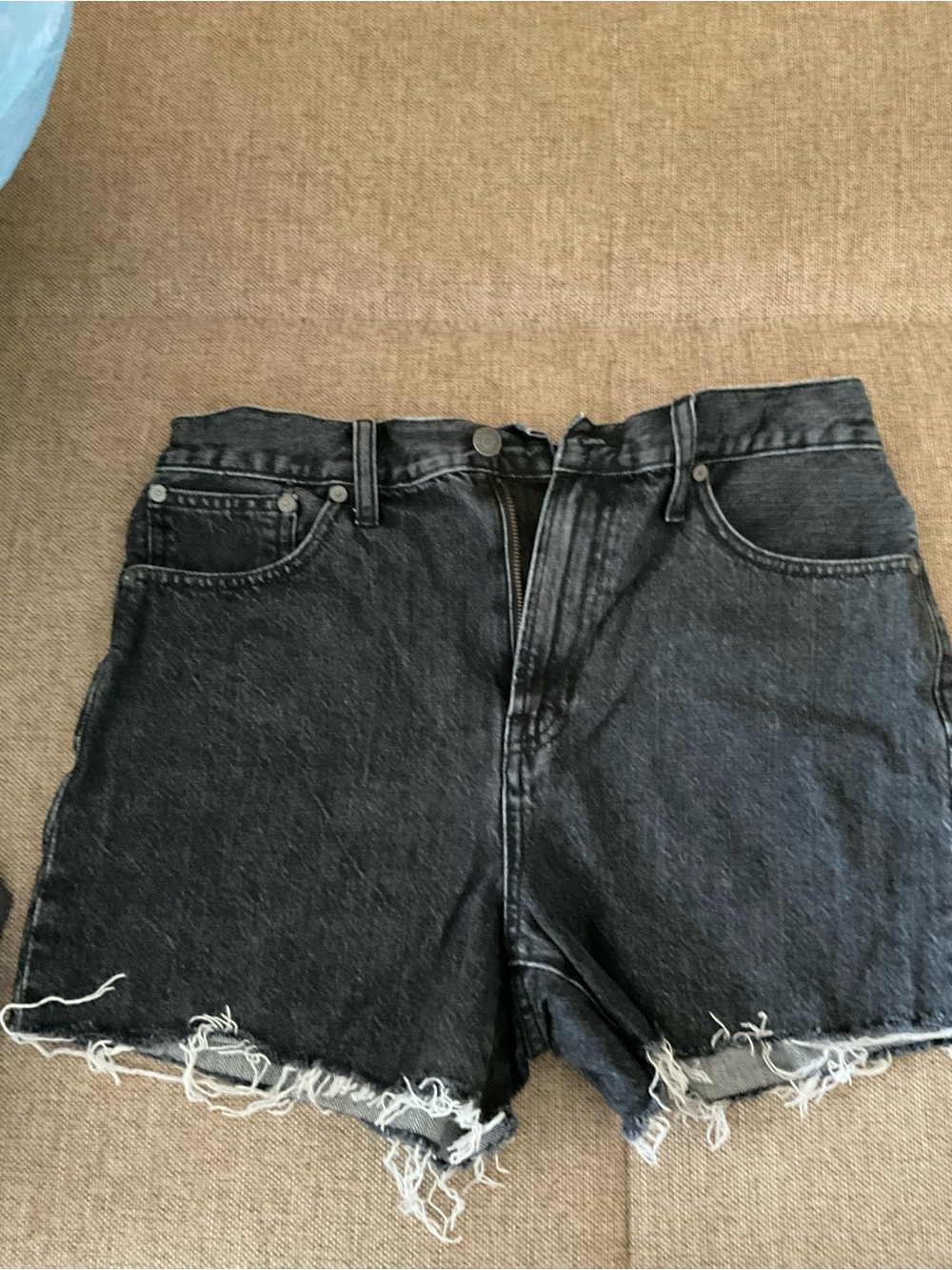 Madewell Black Washed Denim Cutoff Shorts